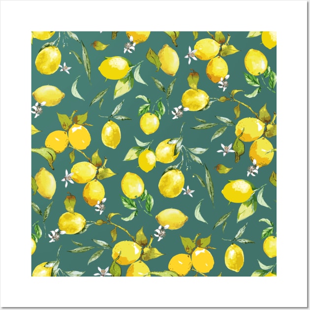 watercolor lemons 12 Wall Art by B&K